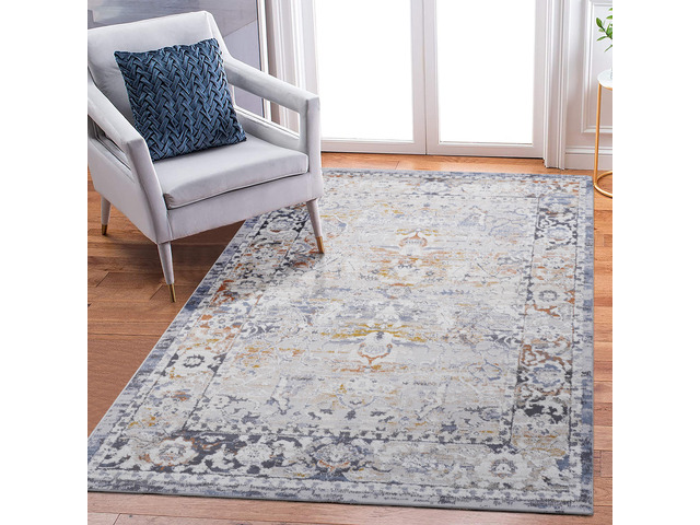 Collection 5X7 Ivory/Grey /Traditional Non-Shedding Living Room Bedroom Dining Home Office Stylish and Stain Resistant Area Rug