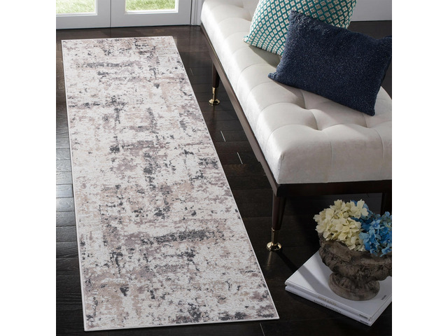 Collection 2X8 Cream/Brown /Abstract Non-Shedding Living Room Bedroom Dining Home Office Stylish and Stain Resistant Area Rug