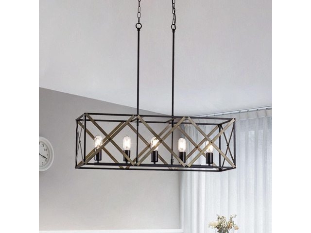 33.7''W Small Chandelier, 5-Light Chandeliers for Bathroom, Modern Pendant Lighting for Girls Room Dining Room Closet Kitchen Island