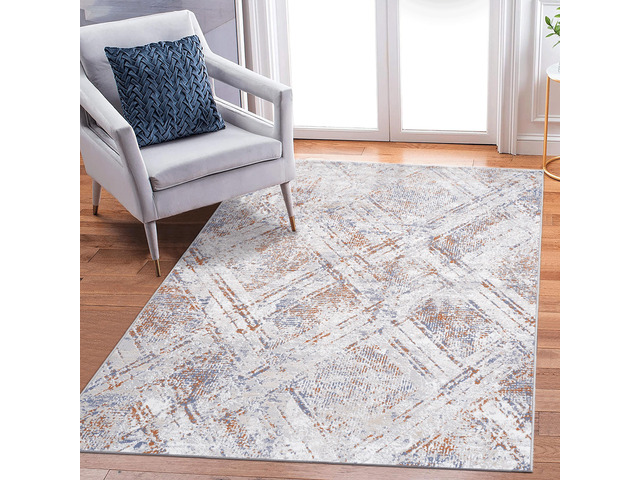 Collection 6X9 Beige /Geometric Non-Shedding Living Room Bedroom Dining Home Office Stylish and Stain Resistant Area Rug