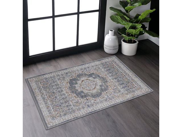 Collection 2X3 Blue/Ivory /Medallion Non-Shedding Living Room Bedroom Dining Home Office Stylish and Stain Resistant Area Rug