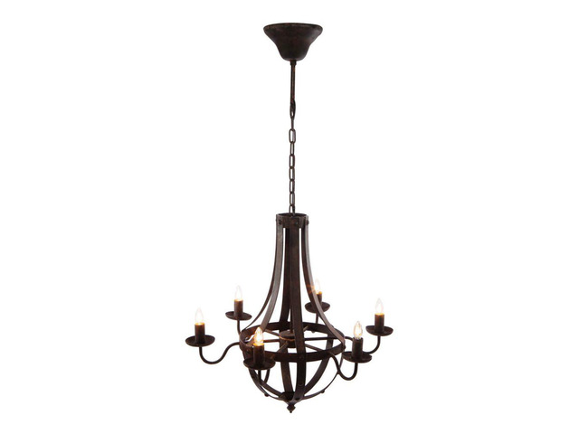6 - Light Metal Chandelier, Hanging Light Fixture with Adjustable Chain for Kitchen Dining Room Foyer Entryway, Bulb Not included