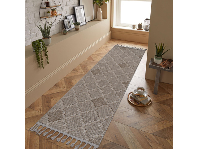 Collection 2X8 Cream /Trellis Indoor/Outdoor Area Rug