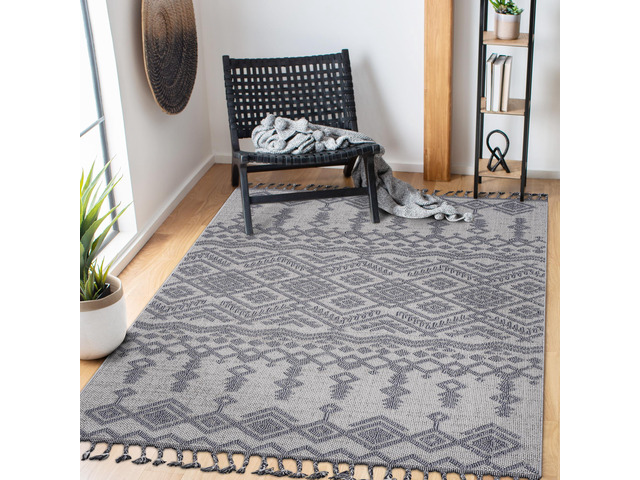 Collection 8X10 White/Gray /Traditional Indoor/Outdoor Area Rug
