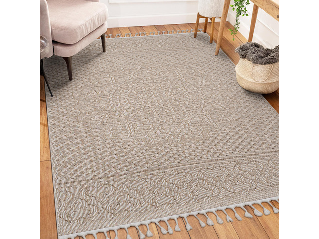 Collection 4X6 Beige /Medallion Indoor/Outdoor Area Rug