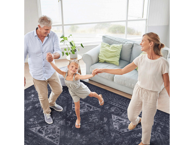 9x12 Area Rug, Washable Rug, Low-Pile, Non-Slip, Non-Shedding, Foldable, Kid & Pet Friendly - Area Rugs for living room, bedroom, kitchen...
