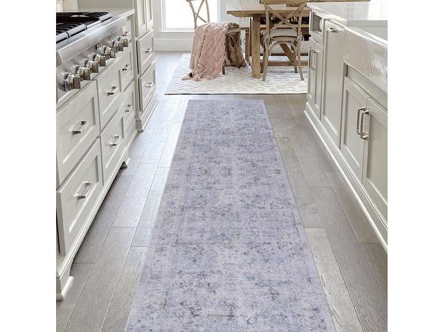 2'6''x10' Runner, Washable Rug, Low-Pile, Non-Slip, Non-Shedding, Foldable, Kid & Pet Friendly - Area Rugs for living room, bedroom, kitchen,...