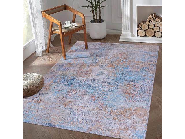 Area Rugs 9x12 Living Room, Washable Rug, Low-Pile, Non-Slip, Non-Shedding, Foldable, Kid & Pet Friendly - Area Rugs for living room, bedroom,...