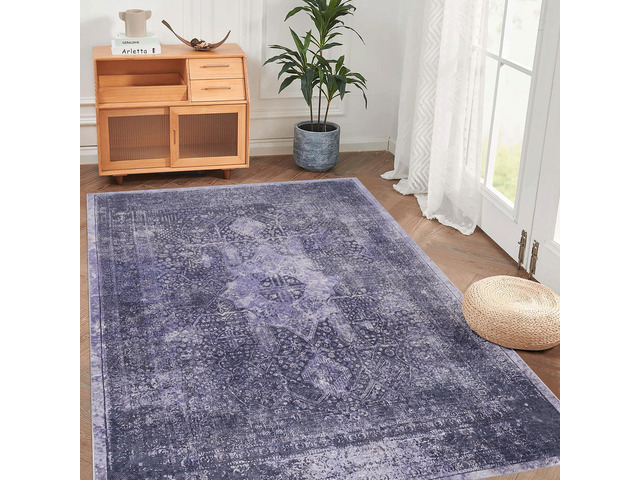 Area Rug 6x9, Washable Rug, Low-Pile, Non-Slip, Non-Shedding, Foldable, Kid & Pet Friendly - Area Rugs for living room, bedroom, kitchen...