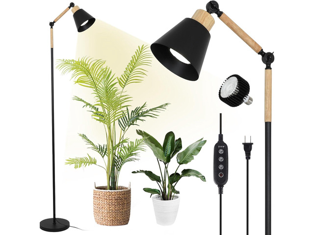 Grow Lights for indoor Plants Full Spectrum, Plant Lights for indoor Growing with 20W Cob Grow Light Blub, 4/8/12H Timer, Standing Tall Grow Lamp...