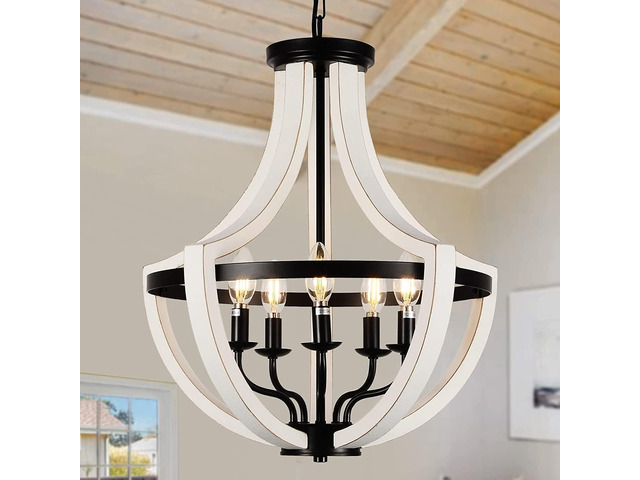Modern White Solid Wood Chandeliers