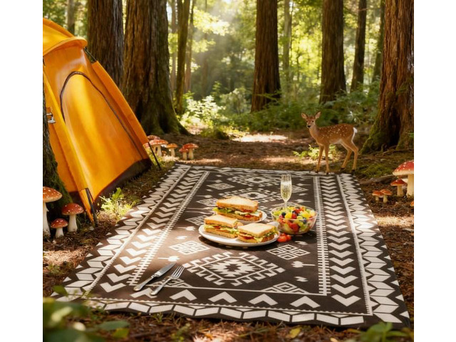 Outdoor Rug for Patio for Decor,Portable Outside Camping Area Carpet Mat,Reversible Rug,for Indoor and Outdoor