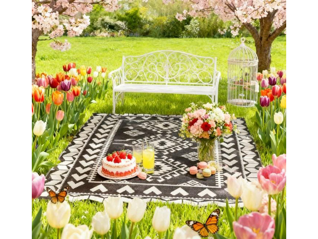 Patio Rug for Decor,Portable Outside Camping Area Carpet Mat,Reversible Rug,for Indoor and Outdoor