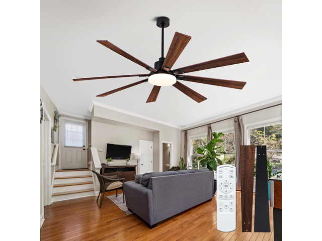 72 inch Ceiling Fan with Lights and Remote,indoor/Outdoor Ceiling Fan with Quiet Reversible Dc Motor,6 Speeds,8 Blades Large Ceiling Fan for...