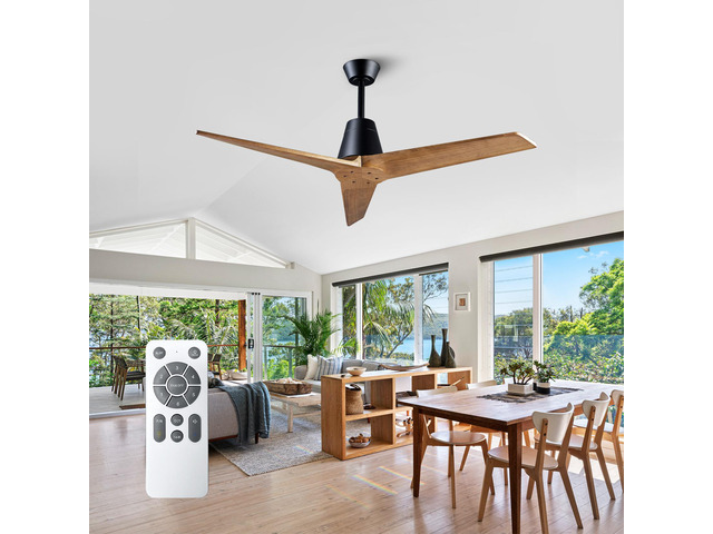 52inch Ceiling Fan with Remote Control, indoor Or Outdoor Fan, No Light, Reversible Dc Motor, 3 Blade High Cfm