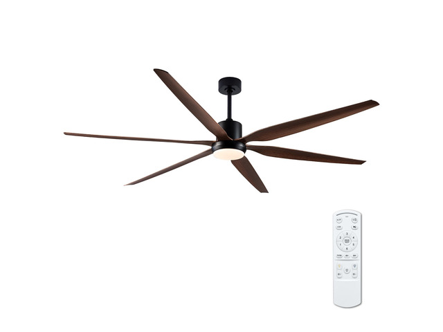 66' Farmhouse Rustic indoor Outdoor Ceiling Fan 6 Blade Remote Control Matte Black Finish 6 Wood Grain Blades Bedroom Patio Living Room Kitchen...