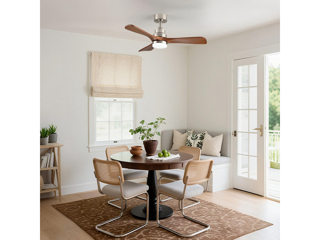 41.7 inch Ceiling Fan with Light, 3 Solid Wood Blades,Remote Control,6-Speed Reversible Dc Motor for Living Room,Bed Room,Dining Room.