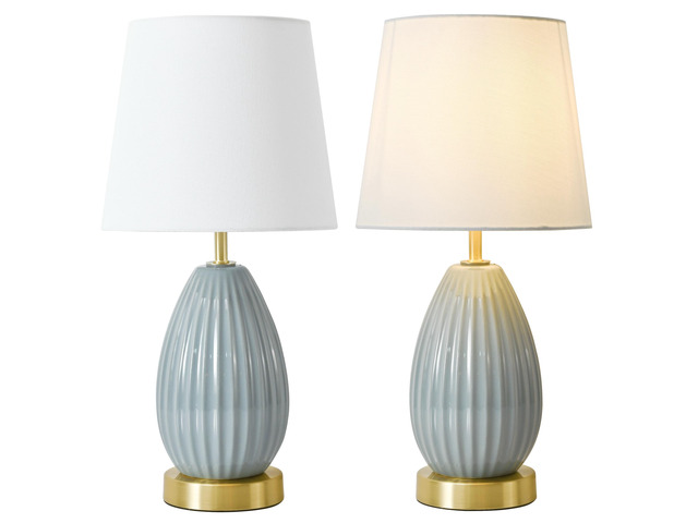18-inch Table Lamp Set Of 2 with E26 Socket, 60W Max, Bedside Nightstand Lamps for Living Room Bedroom Kid'S Room (Bulbs Excluded)