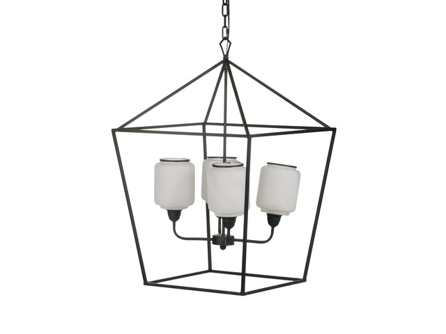 21.7x21.7x33.5 ' Iron Chandelier, Sleek industrial Style Hanging Light Fixture for Kitchen Dining Room Foyer Entryway, Bulb Not included