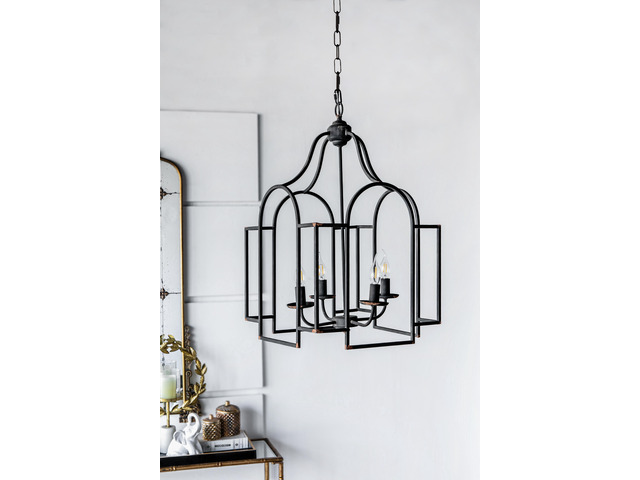 17.3x17.3x28.7' Malin Entry 4-Light Chandelier, Hanging Light Fixture for Kitchen Dining Room Foyer Entryway, Bulb Not included