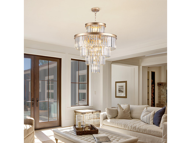 Golden Luxury Crystal Chandelier Modern Chandeliers Lights Fixture Hanging Pendant Light Fixture for Dining Room Bedroom Living Room Dia 23.6...