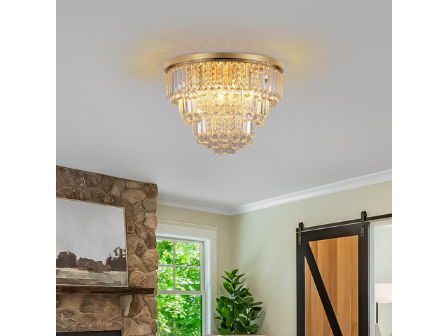 Gold Luxury Modern Style Crystal Lights,Large Ceiling Chandeliers,Dining Room,Living Room,Bedroom (Bulb Not included)
