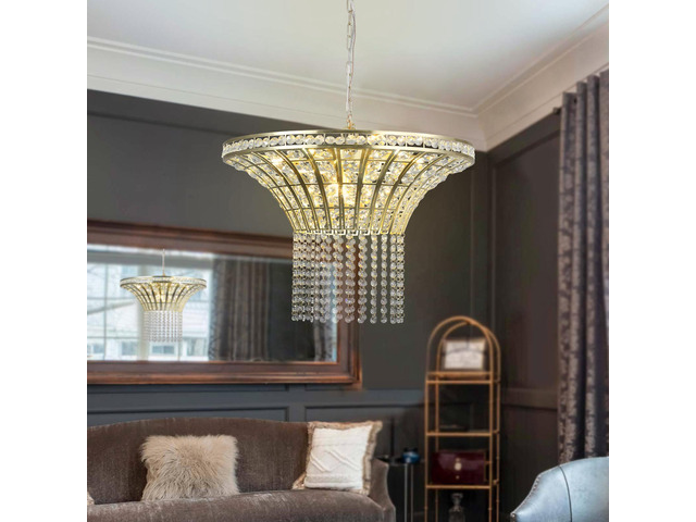 8-Light 23.6' Wide Crystal Waterfall Chandelier (Bulb Not included)