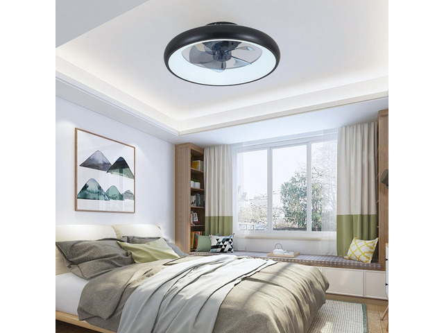 20' Black Led Ceiling Fan Light Dimmable & Adjustable Color Temperature, App & Remote Control, Modern Smart Ceiling Fan for Living Room, Bedroom,...