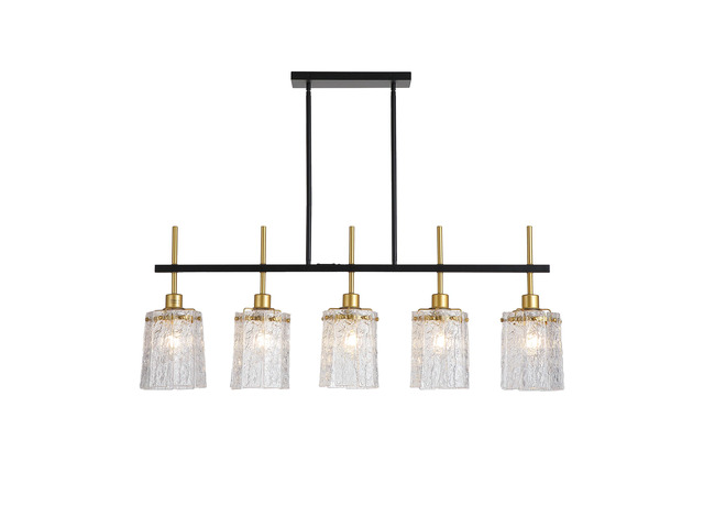 Farmhouse Chandelier 5-Light Dining Room Light Fixture Over Table Kitchen Island Lighting Rustic Chandeliers for Dining Light with Glass Pendant...
