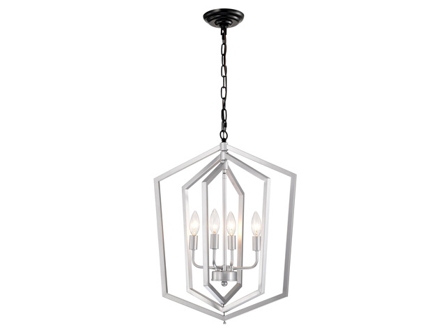 4-Light Farmhouse Chandeliers, Matte Black and Sliver + Matte Black Vintage Cage Light Fixture,Adjustable Height Chandeliers for Dining Room,...