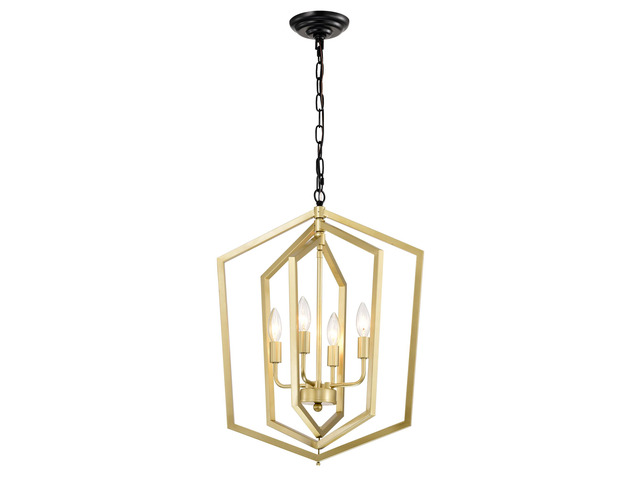 4-Light Farmhouse Kitchen Chandeliers, Vintage Cage Light Fixture Adjustable Height Chandeliers for Dining Room Hallway Foyer Entryway(E12...
