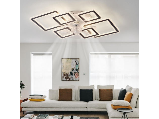 33-inchblack Ceiling Fan with Lights Remote Control and App Control, Dimmable with Remote 7 Blades 6 Speeds Of Wind