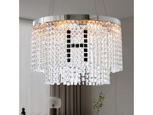 Modern Crystal Chandelier for Living-Room Round Cristal Lamp Luxury Home Decor Light Fixture