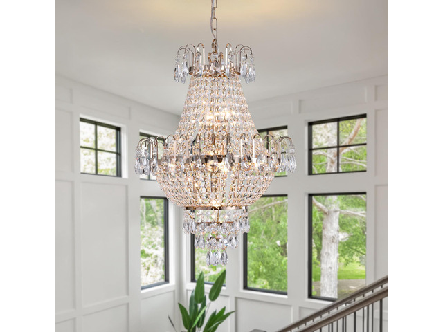 Gold Crystal Chandeliers,Large Contemporary Luxury Ceiling Lighting for Living Room Dining Room Bedroom Hallway