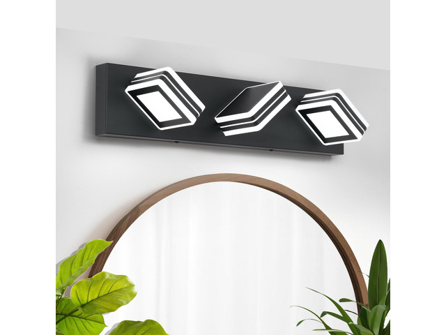 Matte Black Vanity Light Fixtures 3 Lights Up and Down Led Modern Bathroom Vanity Lights Over Mirror Acrylic Black Bath Wall Lighting