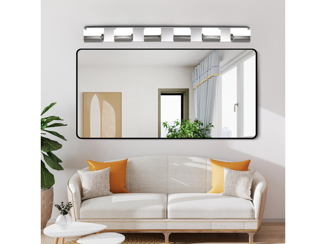 Modern Bathroom Vanity Lighting 6-Light Led Vanity Lights Over Mirror Bath Wall Lighting