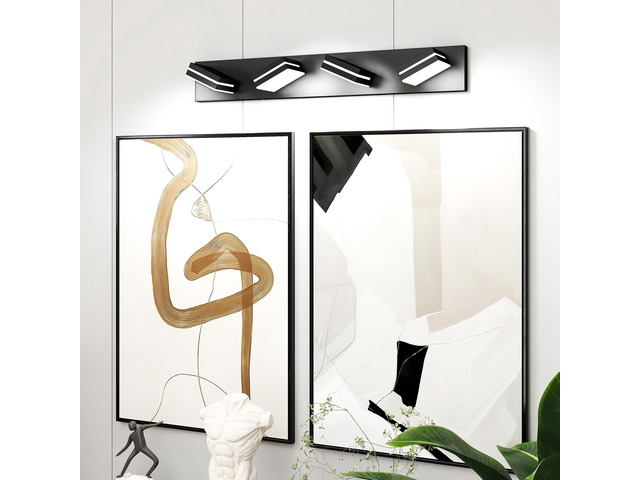 Modern Chrome Led Vanity Light, 4-Lights Wall Sconce for Bathroom and Mirror, Sleek Minimalist Design, Energy-Efficient, Easy to install