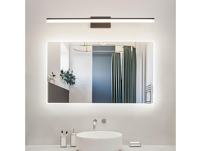 39 inch Modern Led Bathroom Vanity Light Sleek Black Metal Wall Light for Mirror, Dressing Room Or Sink Area