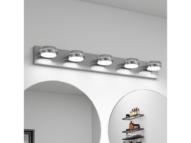 Led Vanity Lights 35in Bathroom Lights Fixtures Over Mirror 5 Light Led Lighting Fixture for Bathroom 18W Mirror Lighting Fixture Modern Bath Light...