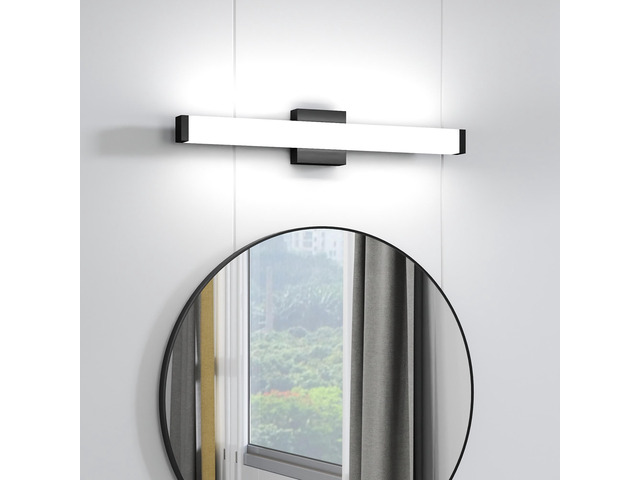 Bathroom Vanity Light Black - 25 inch Modern Vanity Lights for Bathroom - 14W Led Bath Lights Over Mirror Cool White Light 6000K
