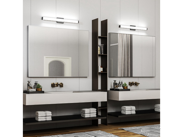 Bathroom Vanity Light Black - 33 inch Modern Vanity Lights for Bathroom - 18W Led Bath Lights Over Mirror Cool White Light 6000K
