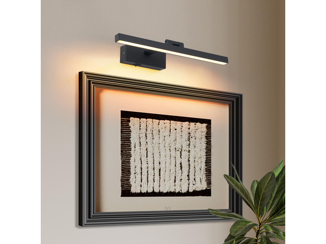 16inch Black Bathroom Light Fixtures Over Mirror Modern Dimmable Led Vanity Light for Bathroom Wall Lighting