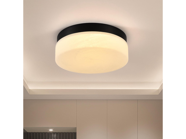12 inch Led Ceiling Light, 24W Flush Mount Ceiling Light,Round Low Profile Ceiling Lights for Bedroom, Living Room, Dining Room(Black)
