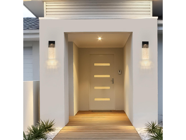 Outdoor Waterproof Transparent Led Crystal Wall Lamp Supports Multiple Types Of Light Bulbs -12W Per Lamp (2 Pack)