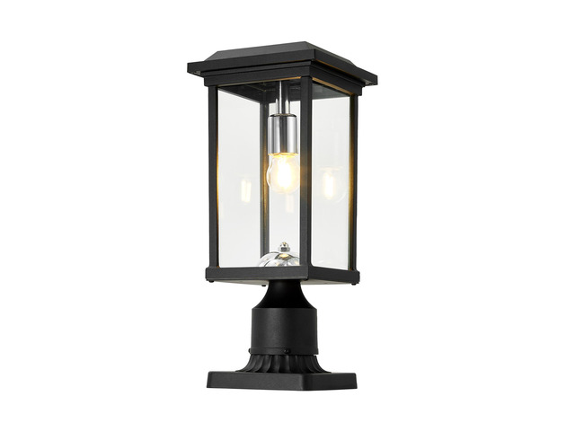 Dusk to Dawn Outdoor Post Lights with Pier Mount Base, Anti-Rust Black Pillar Lights Fixtures, Waterproof Hardwired Aluminum Exterior Pole Lamps...