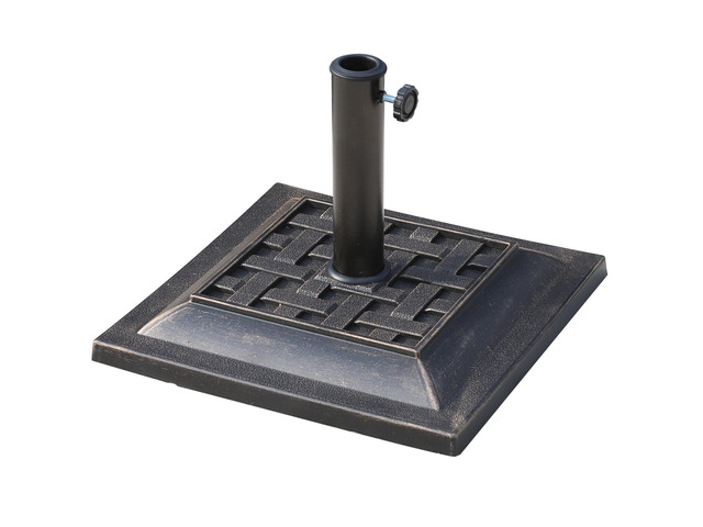 20 Lbs Patio Market Umbrella Base Stand Resin Parasol Holder Square with Beautiful Decorative Pattern & Easy Setup, for 1.5', 1.89' Pole, for...