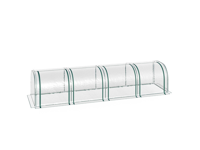 Mini Greenhouse, Portable 13' L x 3' W x 2.5' H Tunnels, 4 Roll-Up Zip Doors, Uv Waterproof Pvc Cover, Steel Frame, Green