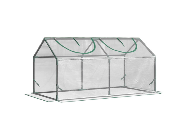 4' x 2' x 2' Portable Mini Greenhouse, Small Greenhouse with Pvc Cover, Roll-Up Zippered Windows for indoor, Outdoor Garden, Clear