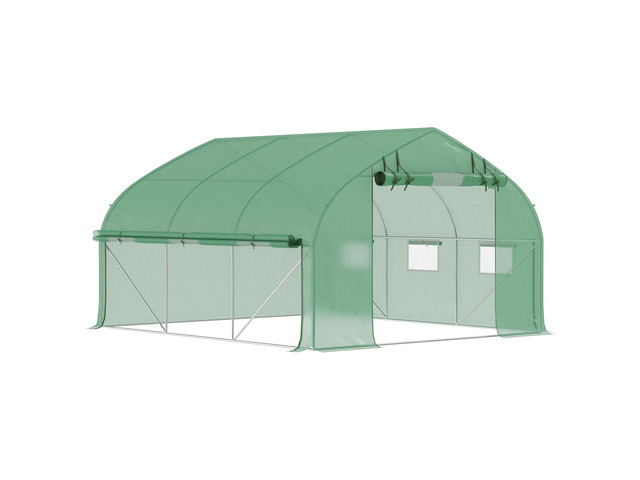 11.5' x 10' x 6.5' Walk-in Tunnel Greenhouse with Zippered Mesh Door, 7 Mesh Windows & Roll-Up Sidewalls, Upgraded Gardening Plant Hot House with...
