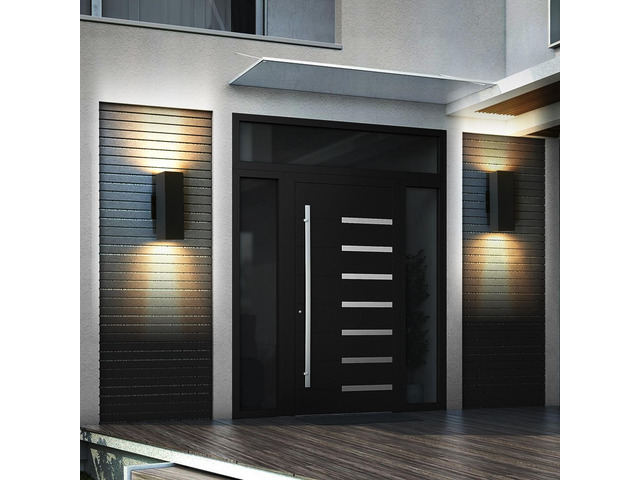 2-Pack Outdoor Wall Sconce, Modern Up and Down Weatherproof Wall Light, Black Aluminum Exterior Wall Mount Light Fixture, Ideal for Porch, Patio,...